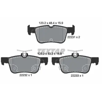 Колодки гальмівні (задні) Ford Mondeo/Galaxy/Kuga 12-/Ford USA Fusion/Escape 05- (Teves) TEXTAR 2223101