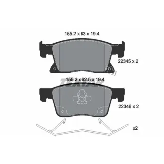 Колодки гальмівні (передні) Opel Astra K 15- TEXTAR 2234501