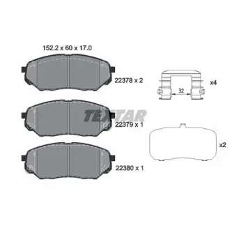 Колодки гальмівні (передні) Hyundai Santa Fe IV/Kia Sorento 2.0-3.3 15- (Mando) Q+ TEXTAR 2237801