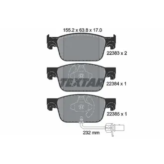 Колодки гальмівні (передні) Audi A4/A5 16- (з датчиком) (Teves) Q+ TEXTAR 2238301