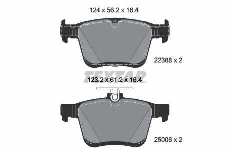 Комплект гальмівних колодок задн, AUDI Q2 SKODA KAROQ VW T-ROC, TAOS 1.0-2.0D 09.16- TEXTAR 2238801