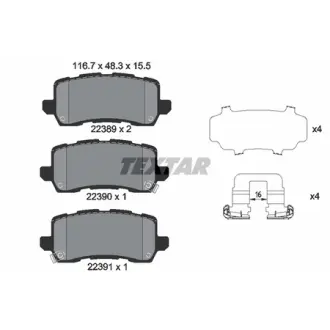 Гальмівні колодки ACURA/HONDA MDX/Pilot "R "10>> TEXTAR 2238901