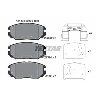 Гальмівні колодки HYUNDAI Sonata/Grandeur "F "05-11 TEXTAR 2239301