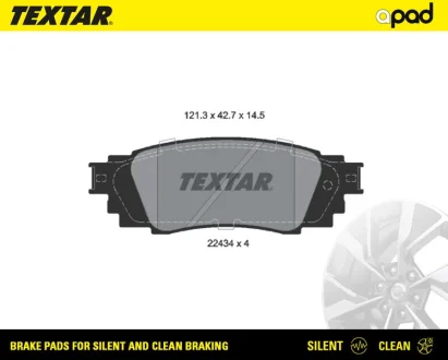 Колодки тормозные textar a-pad TEXTAR 2243401SC