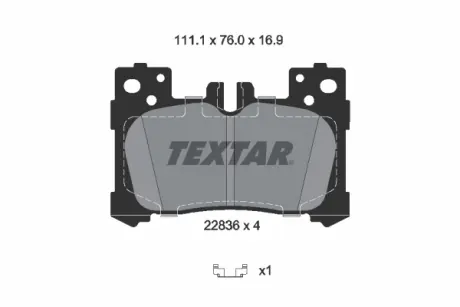 Колодки гальмівні, комплект TEXTAR 2283601