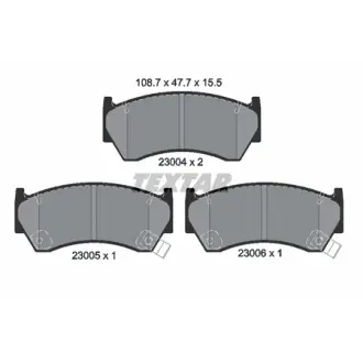 Комплект тормозных колодок, дисковый тормоз TEXTAR 2300401