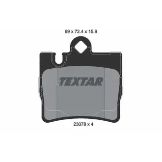 Комплект тормозных колодок, дисковый тормоз TEXTAR 2307881