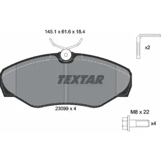 Колодки гальмівні (передні) Renault Trafic/Opel Vivaro 01- (Lucas) Q+ TEXTAR 2309902