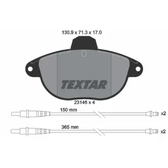 Комплект тормозных колодок, дисковый тормоз TEXTAR 2314601