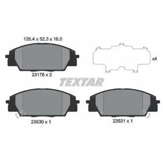 Комплект тормозных колодок, дисковый тормоз TEXTAR 2317801