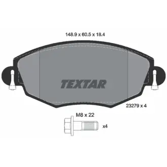 Комплект гальмівних колодок передн, FORD MONDEO III JAGUAR X-TYPE I 1.8-3.0 10.00-12.09 TEXTAR 2327904