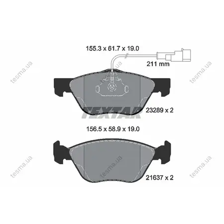 Комплект тормозных колодок, дисковый тормоз TEXTAR 2328902 (фото 1)