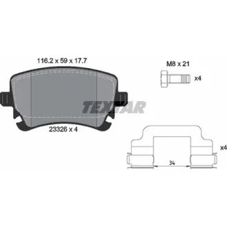 Гальмівні колодки BENTLEY Continental "R "03-17 TEXTAR 2332607