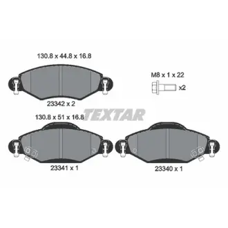 Комплект тормозных колодок, дисковый тормоз TEXTAR 2334001