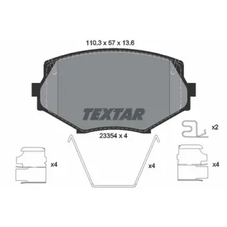 Комплект тормозных колодок, дисковый тормоз TEXTAR 2335404