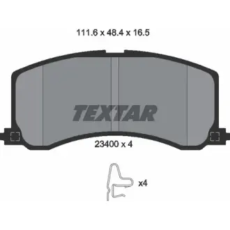 Комплект тормозных колодок, дисковый тормоз TEXTAR 2340001