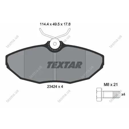 Комплект тормозных колодок, дисковый тормоз TEXTAR 2342401 (фото 1)