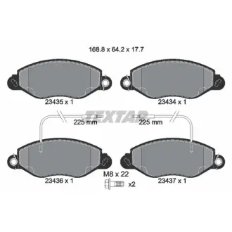 Комплект тормозных колодок, дисковый тормоз TEXTAR 2343501