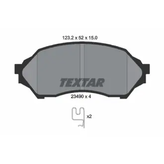 Комплект тормозных колодок, дисковый тормоз TEXTAR 2349002