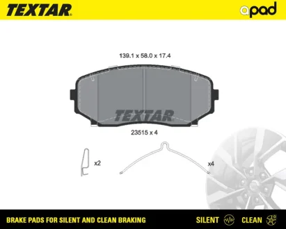 Колодки дискового гальма TEXTAR 2351503SC