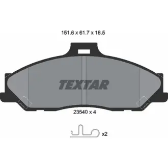 Комплект тормозных колодок, дисковый тормоз TEXTAR 2354001