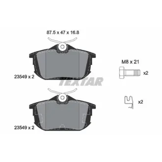 Комплект гальмівних колодок задн, VOLVO S40 I, V40 MITSUBISHI CARISMA, COLT, COLT CZC VI, COLT VI, SPACE STAR SMART FORFOUR 1.1-2.0D 05.95-06.12 TEXTAR 2354901