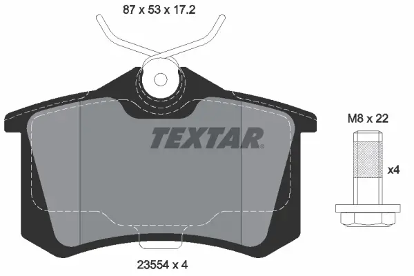 Комплект тормозных колодок, дисковый тормоз TEXTAR 2355412 (фото 1)