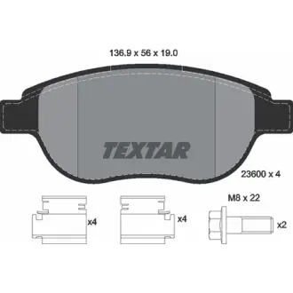 Колодки гальмівні (передні) Citroen C4 04-/Peugeot 207/307 02- (Bosch) Q+ (заміна на 2370803) TEXTAR 2360001