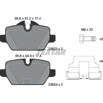 Колодки гальмівні (задні) BMW 3 (E90/E92) 00-13/1 (E81/82/87) 03-13 (TRW) Q+ TEXTAR 2362303