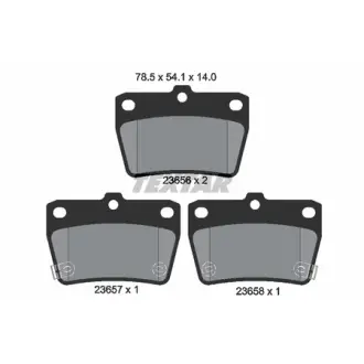 Комплект гальмівних колодок задн, CHERY TIGGO, TIGGO 3 DR DR 5 TOYOTA RAV 4 I, RAV 4 II 1.6-2.4 01.94- TEXTAR 2365601