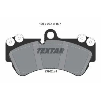 Колодки гальмівні (передні) Porsche Cayenne/VW Touareg 02-10 (Brembo) (190x99,1x16.7) TEXTAR 2369202