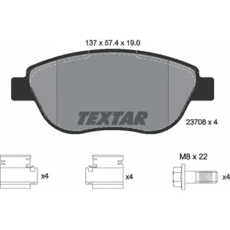 Колодки гальмівні (передні) Citroen C4 04-/Peugeot 207/307 02- (Bosch) Q+ TEXTAR 2370803
