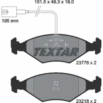 Комплект тормозных колодок, дисковый тормоз TEXTAR 2377601