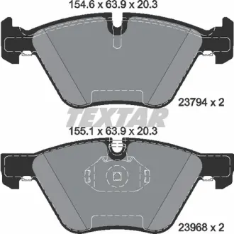 Колодки гальмівні (передні) BMW 3 (E90-93) 04-/ X1 (E84) 09- (Ate-Teves) Q+ TEXTAR 2379401