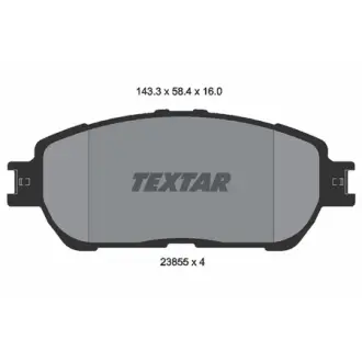 Колодки гальмівні (передні) Toyota Camry/Lexus ES 01-08 (Akebono) TEXTAR 2385501