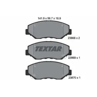 Колодки гальмівні (передні) Honda CR-V/Accord 01-08 (Akebono) TEXTAR 2386801