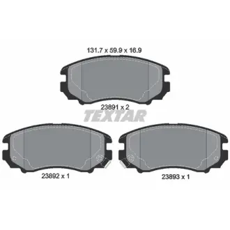Колодки гальмівні (передні) Hyundai Sonata/Tucson/Kia Sportage 01- (Mando) Q+ TEXTAR 2389101