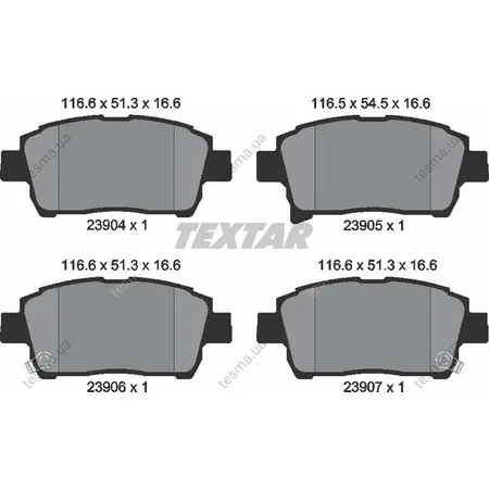 Комплект тормозных колодок, дисковый тормоз TEXTAR 2390401 (фото 1)