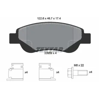 Колодки гальмівні (передні) Citroen С1/Peugeot 107/Toyota Aygo 05- (Bosch) Q+ TEXTAR 2395901