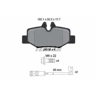 Колодки гальмівні (задні) MB Vito (W639) 03- (Bosch) Q+ (з датчиками) TEXTAR 2400801