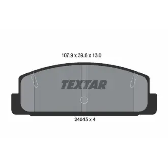 Колодки гальмівні (задні) Mazda 6 02- (Akebono) TEXTAR 2404501