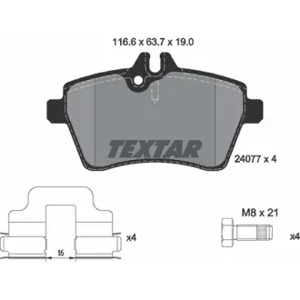 Колодки дискового тормоза TEXTAR 2407701