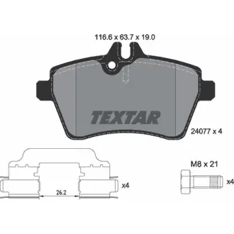 Колодки гальмівні (передні) MB A-class (W169) /B-class (W245) 05-12 (Lucas) Q+ TEXTAR 2407702