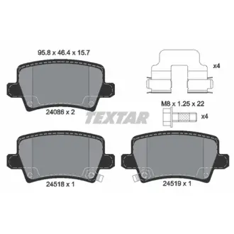 Комплект тормозных колодок, дисковый тормоз TEXTAR 2408601