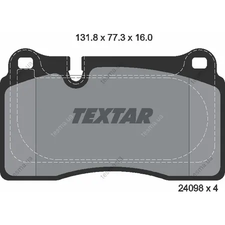 Комплект гальмівних колодок задн, CHEVROLET CORVETTE SEAT LEON, LEON SC, LEON ST ASTON MARTIN DB9 VANTAGE, DBS, DBS VOLANTE, VANQUISH VANTAGE, VANQUISH VOLANTE, VANTAGE VANTAGE 2.0-6.2 06.11- TEXTAR 2409803 (фото 1)