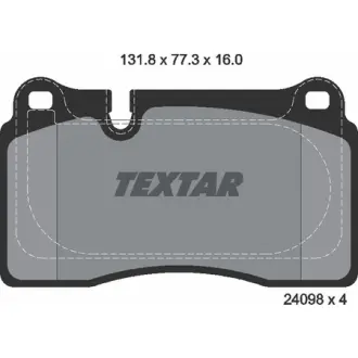 Комплект гальмівних колодок задн, CHEVROLET CORVETTE SEAT LEON, LEON SC, LEON ST ASTON MARTIN DB9 VANTAGE, DBS, DBS VOLANTE, VANQUISH VANTAGE, VANQUISH VOLANTE, VANTAGE VANTAGE 2.0-6.2 06.11- TEXTAR 2409803