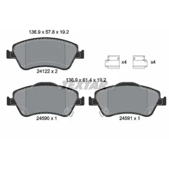 Колодки гальмівні (передні) Toyota Auris/Corolla 06- (Bosch) Q+ TEXTAR 2412201