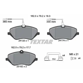 Комплект тормозных колодок, дисковый тормоз TEXTAR 2413303