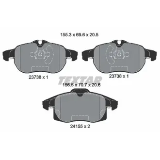 Комплект тормозных колодок, дисковый тормоз TEXTAR 2415501
