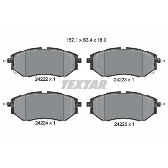 Колодки гальмівні (передні) Subaru Forester/Legacy/Impreza 03- (Akebono) Q+ TEXTAR 2422201